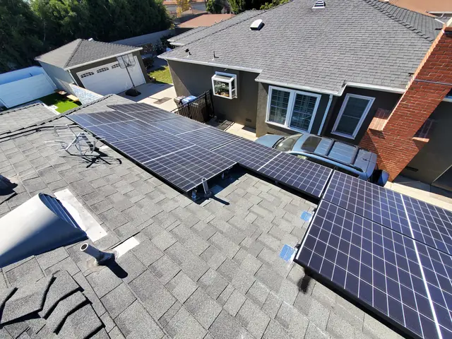 Solar array close-up in Los Angeles, CA