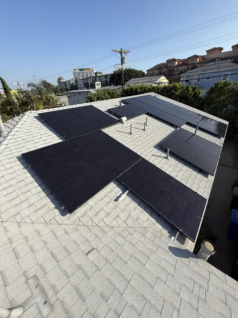 Solar array close-up in Los Angeles, CA