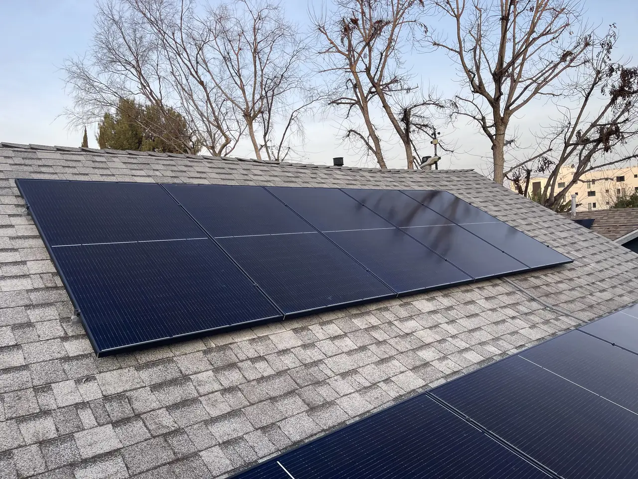 Solar array close-up in Los Angeles, CA