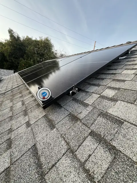 Finished rooftop solar panels on a Los Angeles home