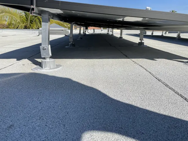 solar panel array on a flat roof in Los Angeles, CA