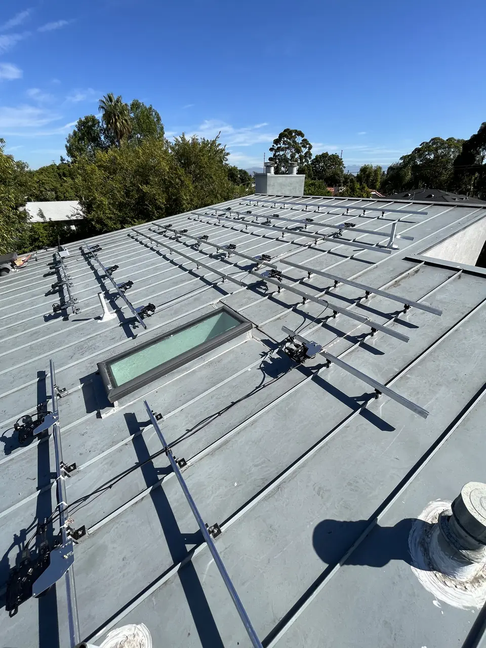 Finished rooftop solar panels on a Los Angeles home