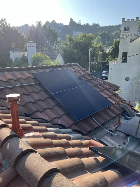 Solar array close-up in Los Angeles, CA