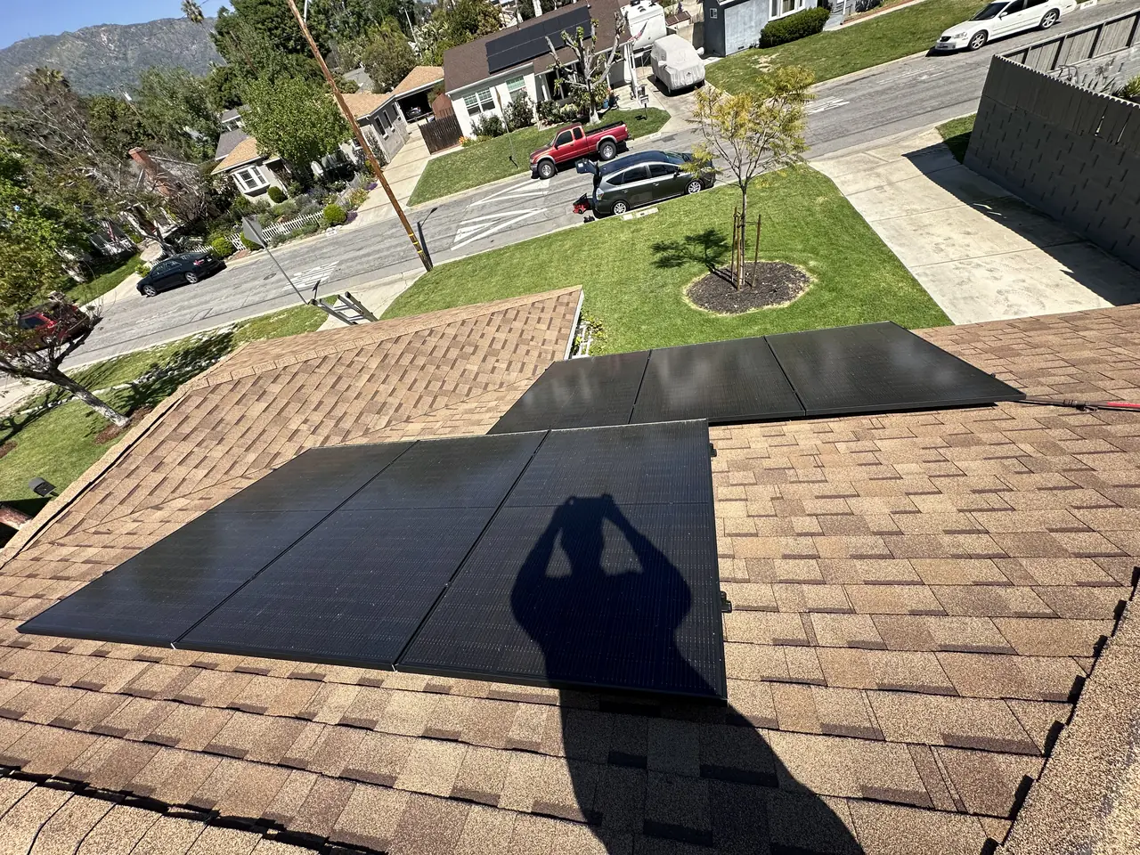 Completed residential solar project in Monrovia, CA