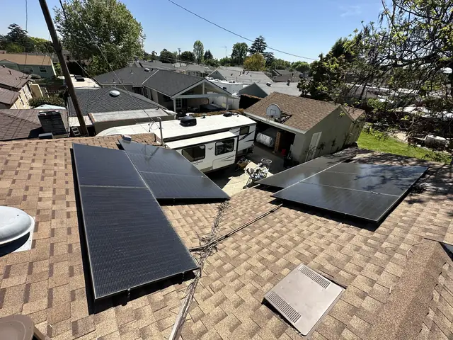 Solar array close-up in Monrovia, CA