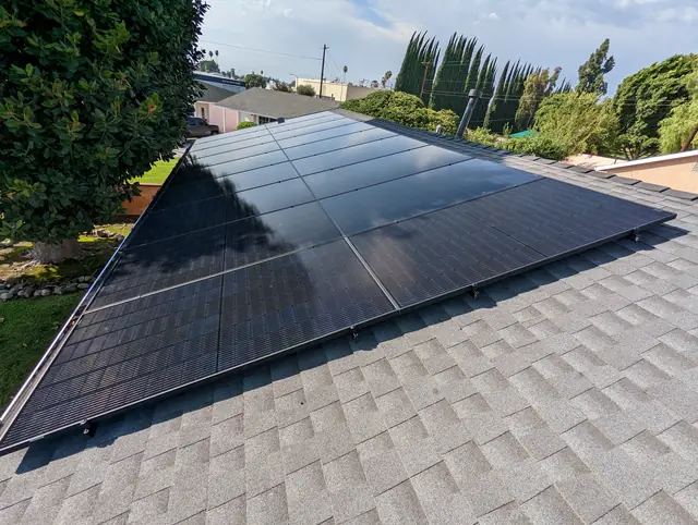 Residential PV system installed in Monrovia, CA