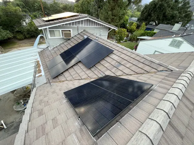 Completed residential solar project in Monrovia, CA
