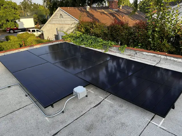 Completed residential solar project in Monrovia, CA