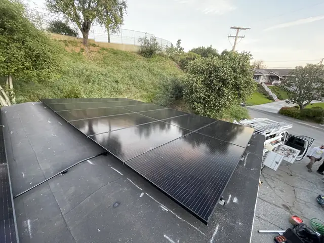Solar array close-up in Monrovia, CA