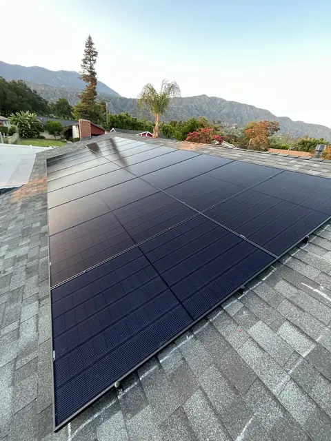 Solar array close-up in Monrovia, CA