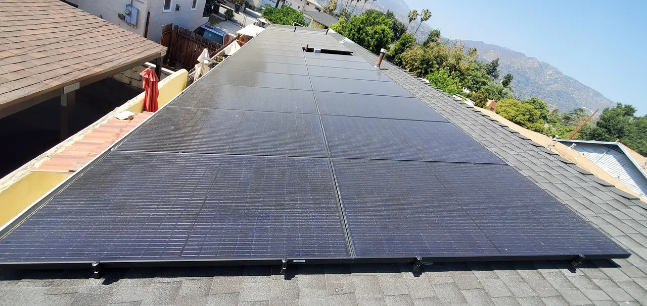Rooftop solar installation by Cali Energy in Monrovia, CA
