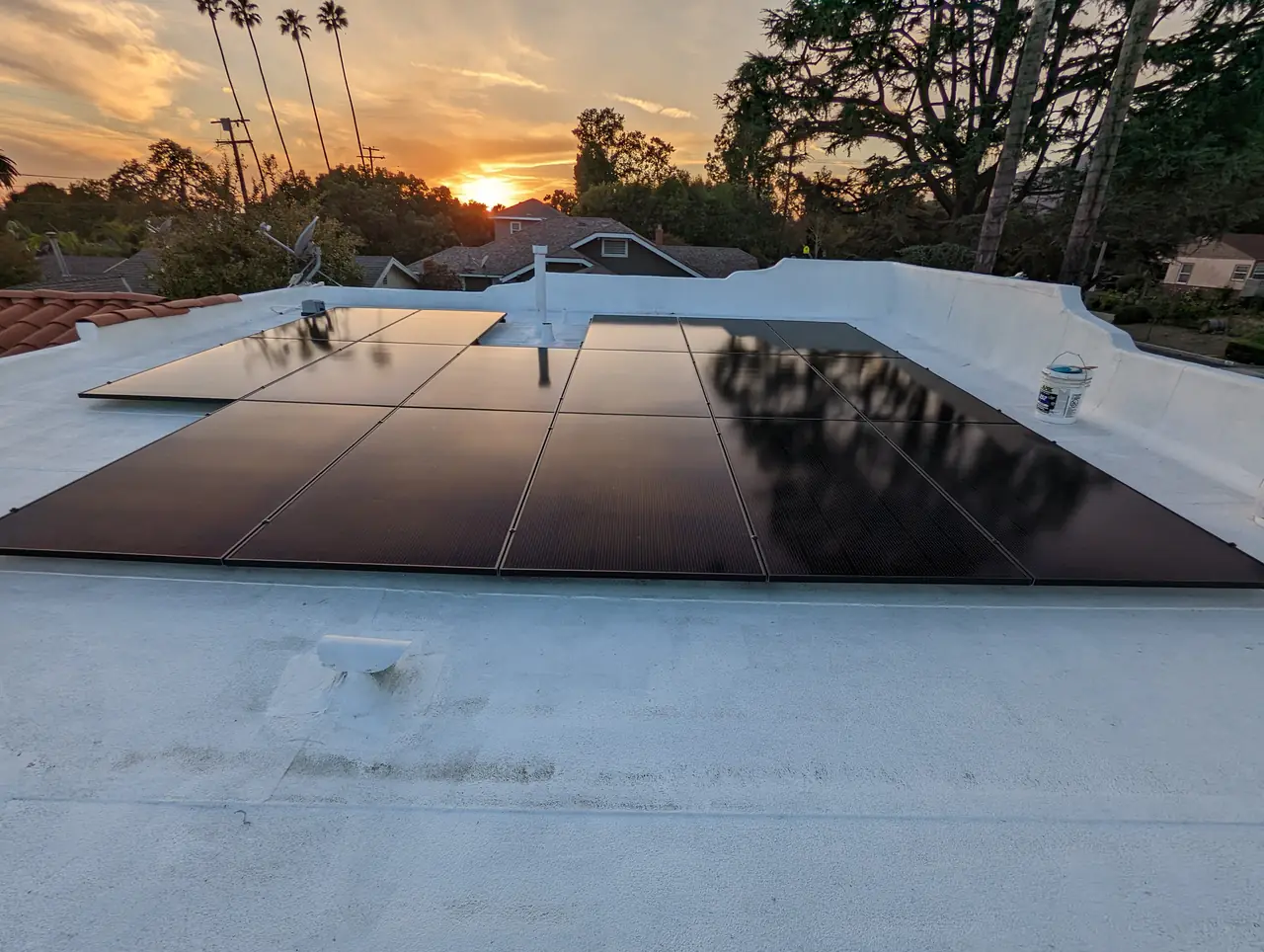 Solar array close-up in Monrovia, CA