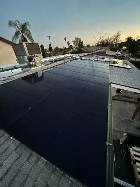 Solar array close-up in North Hollywood, CA