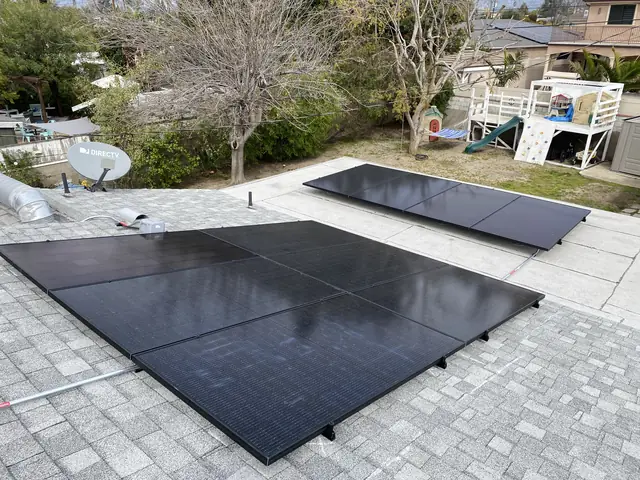 Solar array close-up in North Hollywood, CA