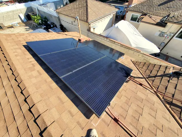 Solar array close-up in North Hollywood, CA