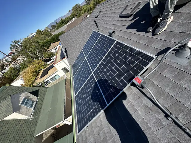 2.03 kW solar panel array on a composition shingle roof in North Hollywood, CA