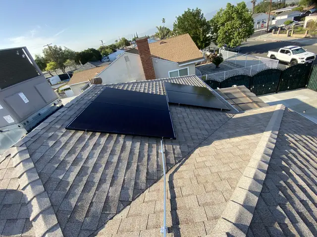 Finished rooftop solar panels on a North Hollywood home