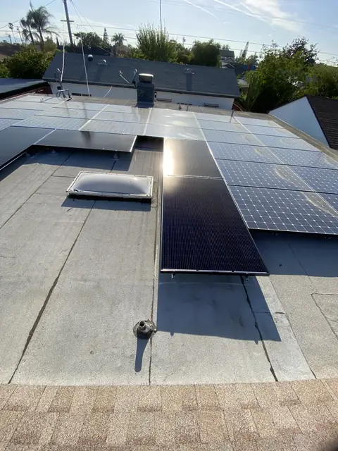 5.135 kW solar panel array on a composition shingle roof in North Hollywood, CA