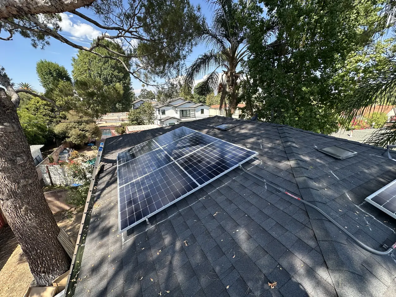 1.69 kW solar panel array on a composition shingle roof in North Hollywood, CA