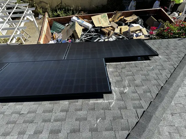 Solar array close-up in North Hollywood, CA