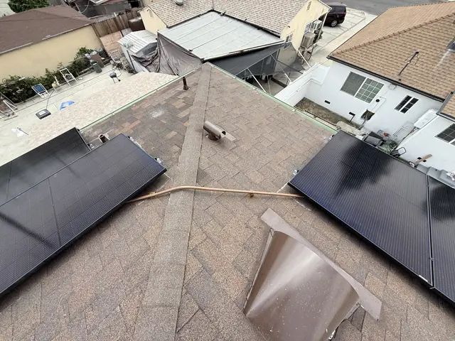 Solar array close-up in North Hollywood, CA