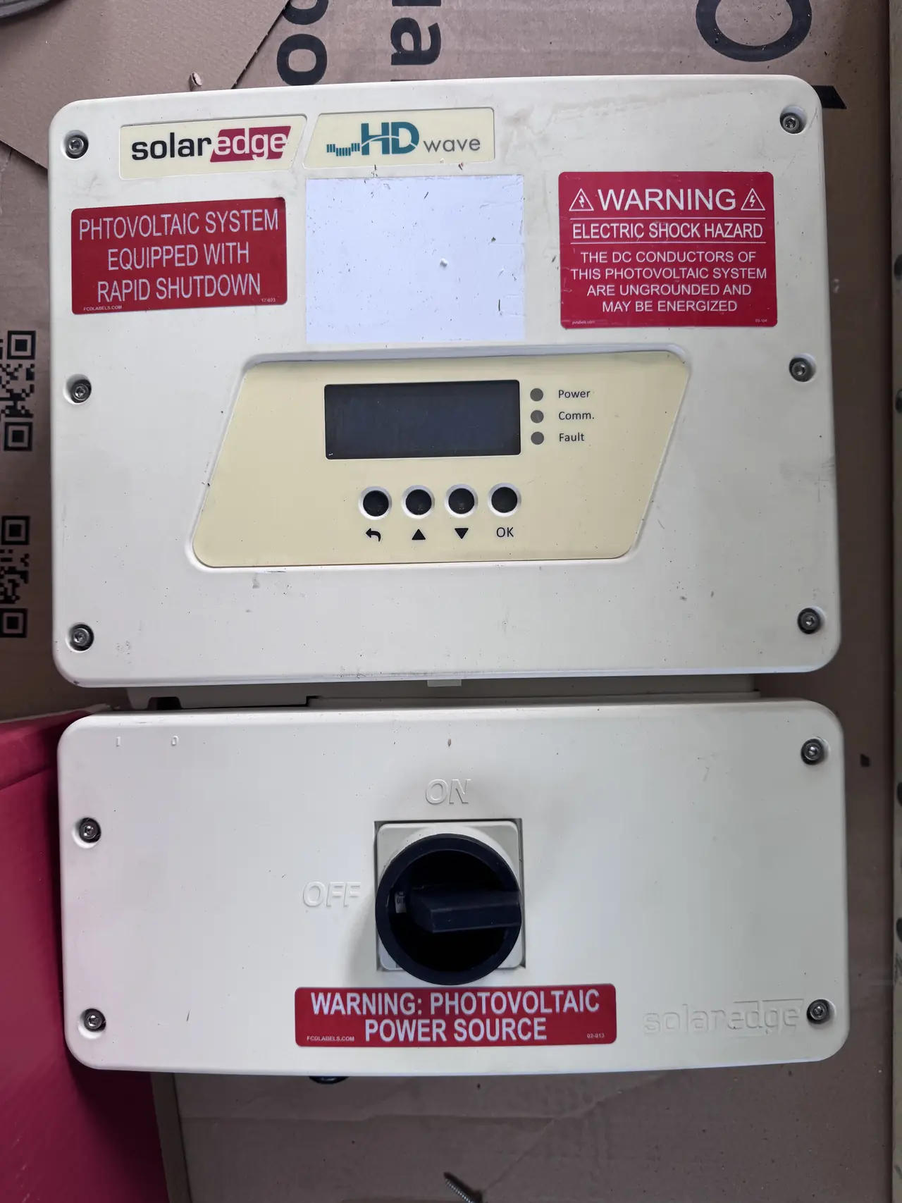 The inverter was covered. Fitting it was not