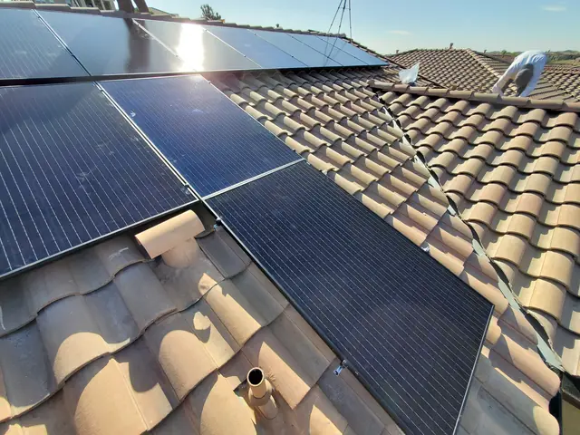 Solar array close-up in Northridge, CA