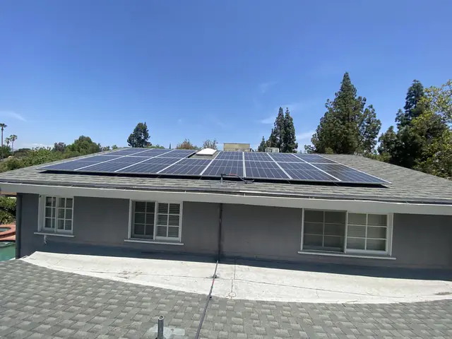 Solar array close-up in Northridge, CA