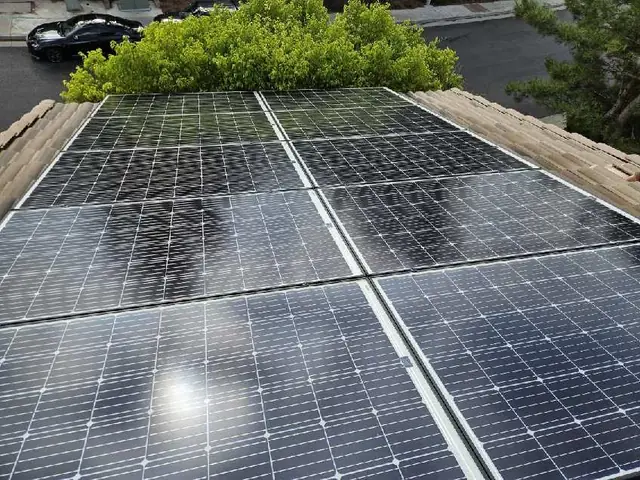 Solar array close-up in Northridge, CA