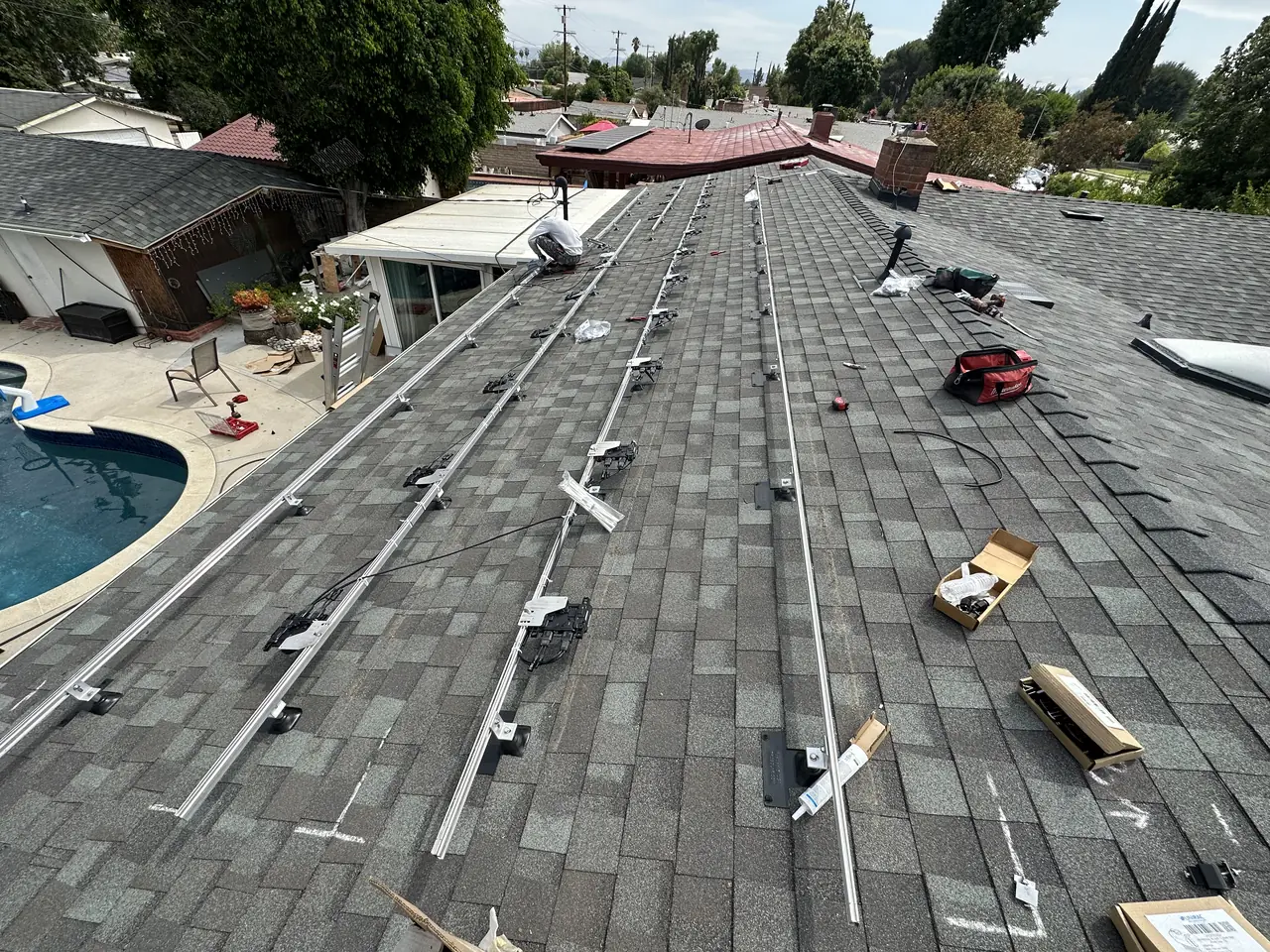 Solar array close-up in Northridge, CA