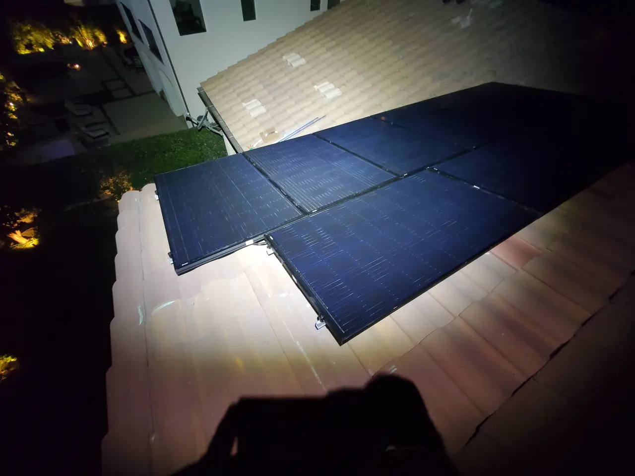 Finished rooftop solar panels on a Northridge home