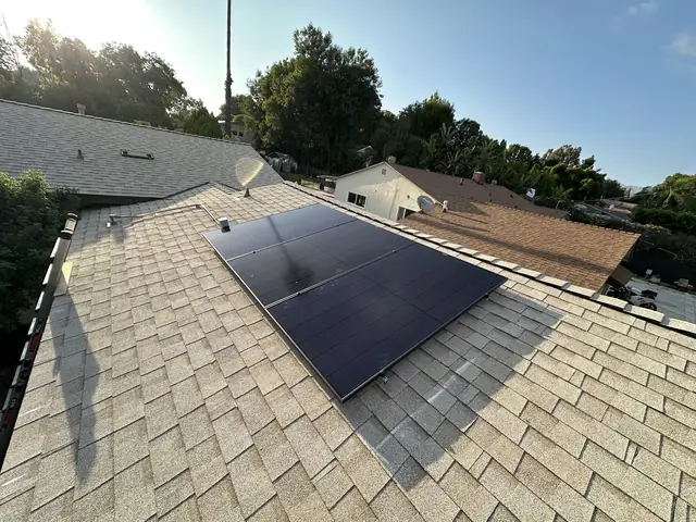Completed residential solar project in Northridge, CA