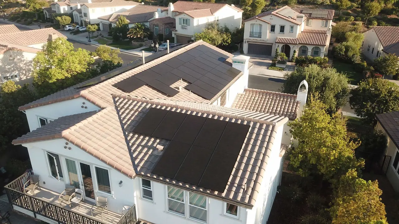 Completed residential solar project in Northridge, CA