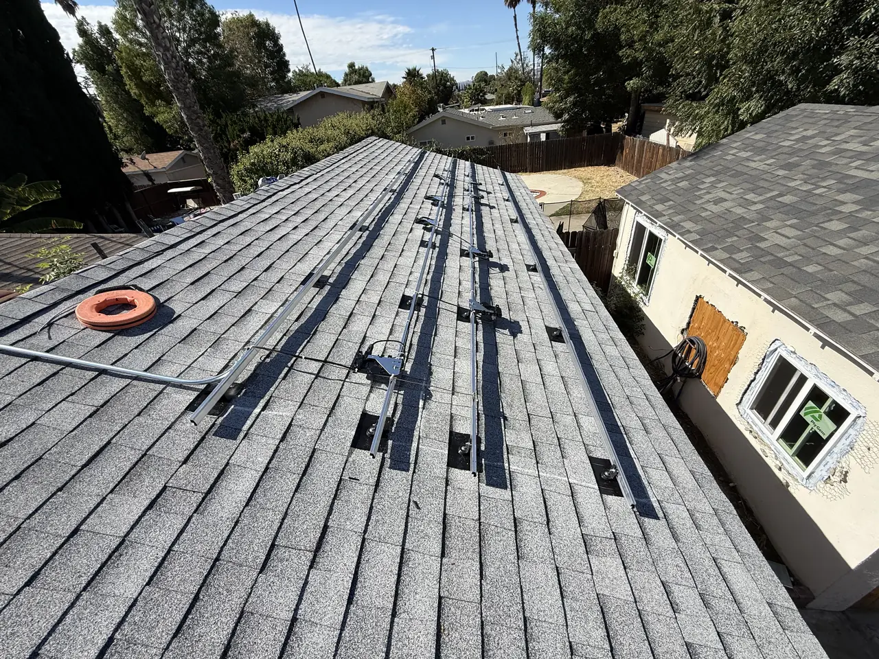 Finished rooftop solar panels on a Northridge home