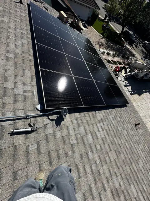solar panel array on a rooftop in Northridge, CA