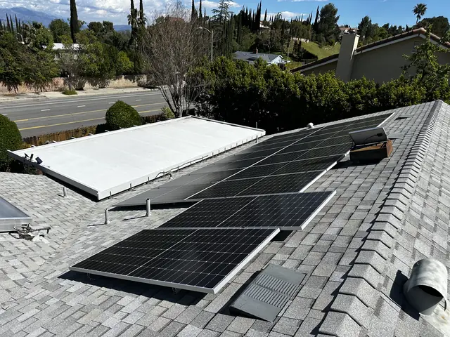 Solar array close-up in Northridge, CA