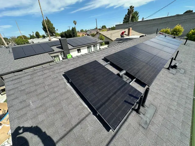 Solar array close-up in Northridge, CA