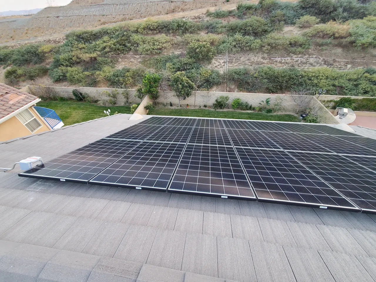Solar array close-up in Northridge, CA