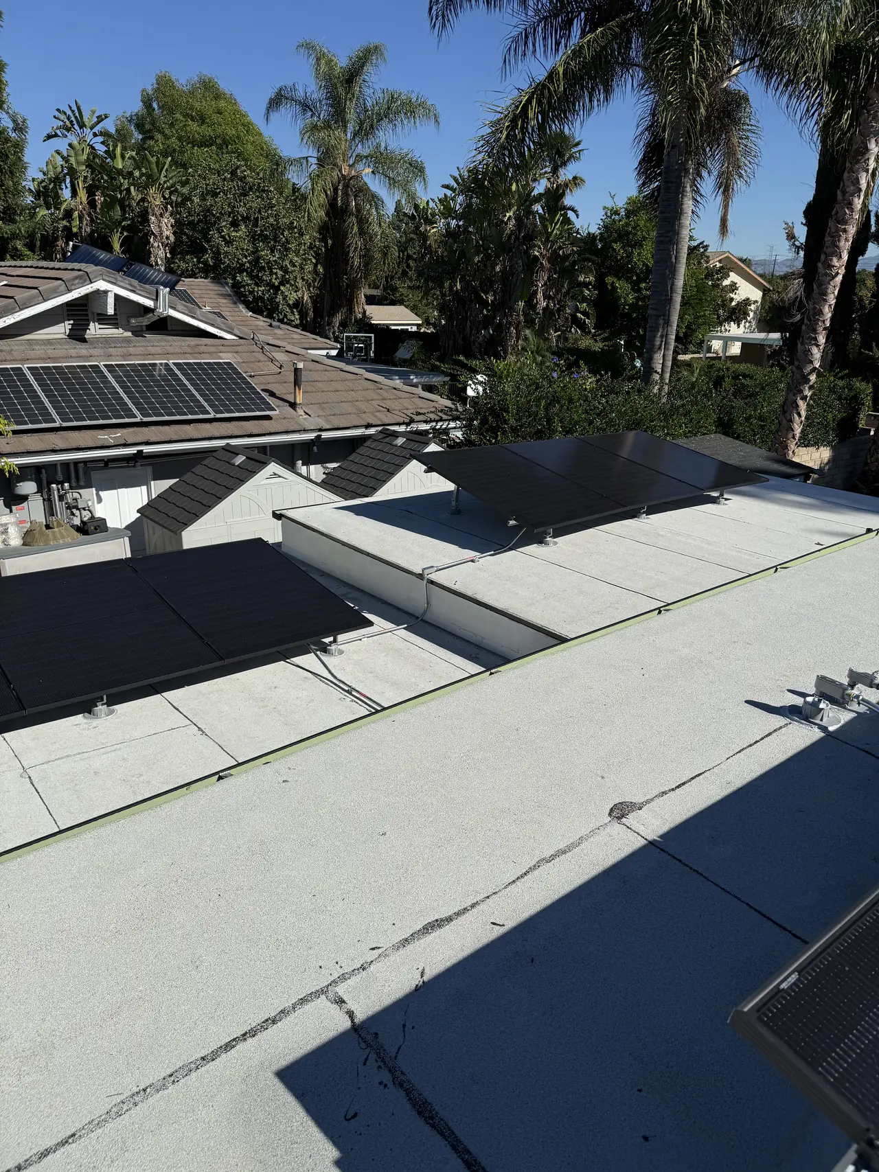 On a flat roof, the array has no angle unless you give it one