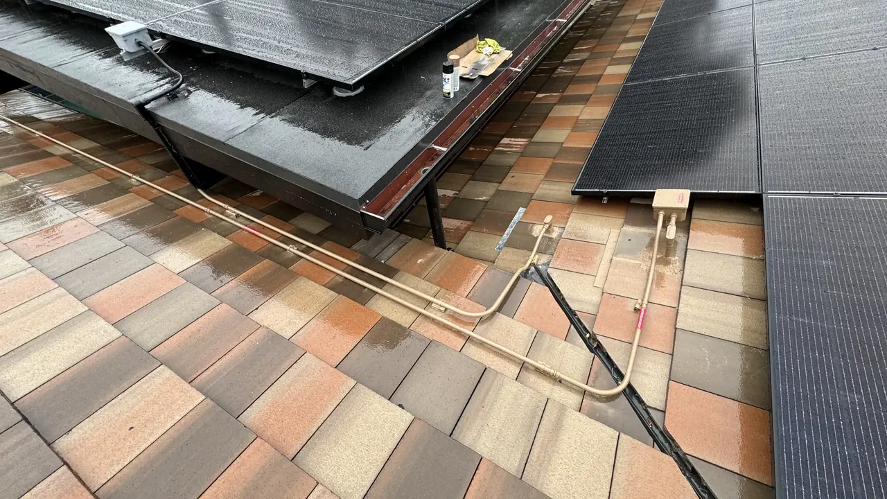 Solar disconnect and combiner enclosures on an exterior wall, Northridge