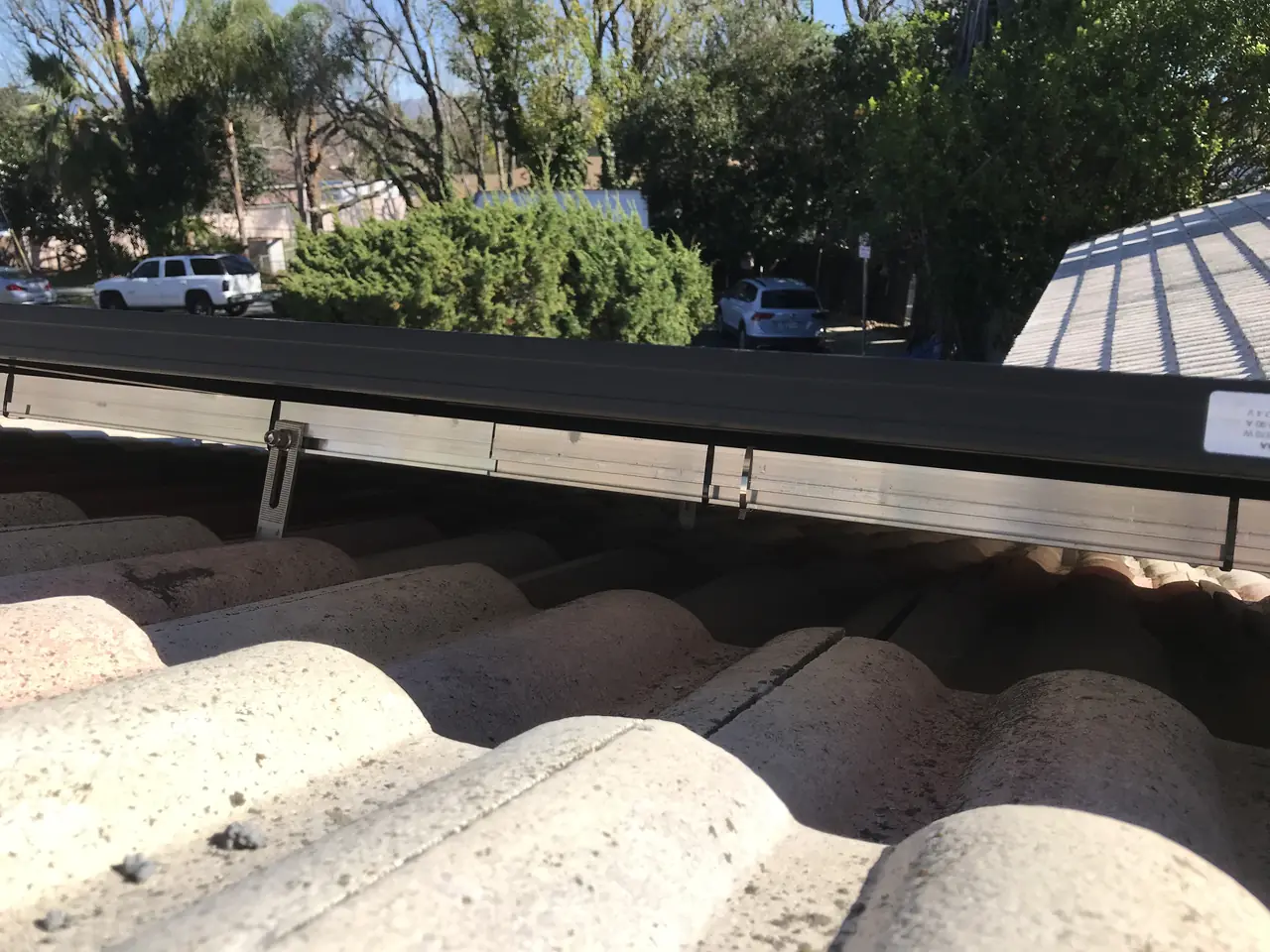 Finished solar array across a concrete tile roof, Northridge