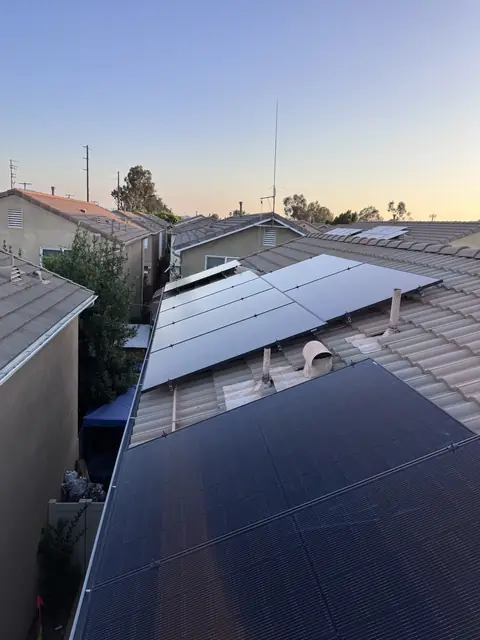 Finished rooftop solar panels on a Pacoima home
