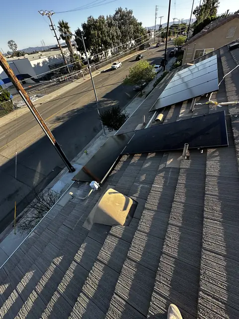 solar panel array on a tile roof in Pacoima, CA