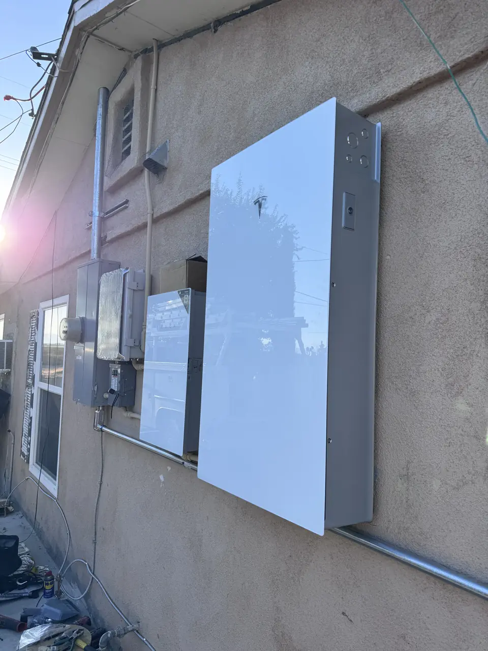 Solar with two wall-mounted batteries for backup in Palmdale