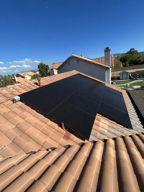 Finished rooftop solar panels on a Palmdale home