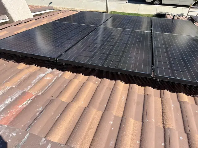 Finished rooftop solar panels on a Palmdale home