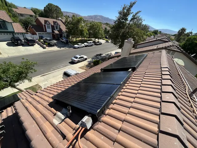 solar panel array on a tile roof in Palmdale, CA