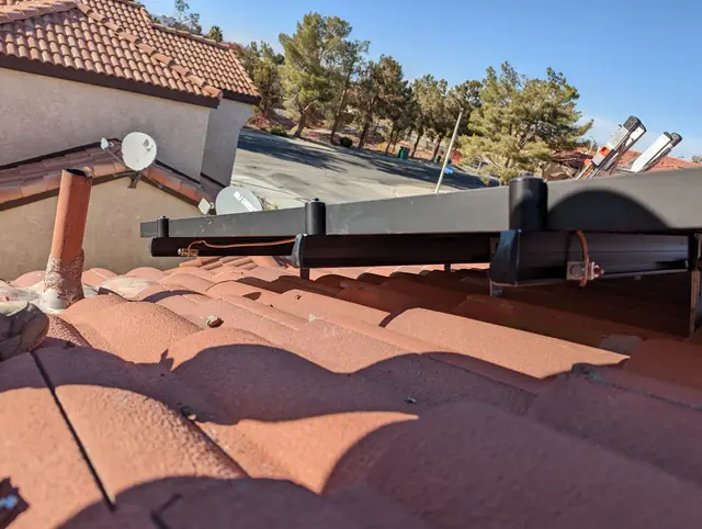 solar panel array on a tile roof in Palmdale, CA