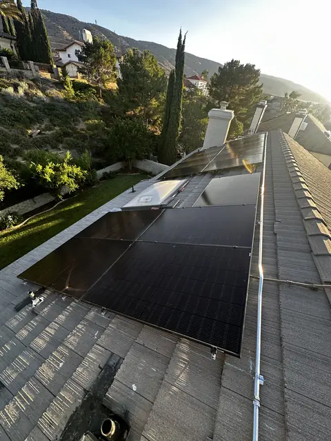 solar panel array on a tile roof in Palmdale, CA