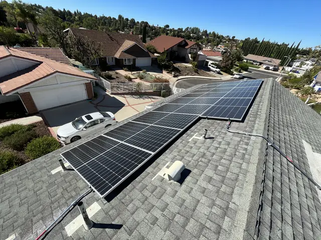 Completed residential solar project in Porter Ranch, CA